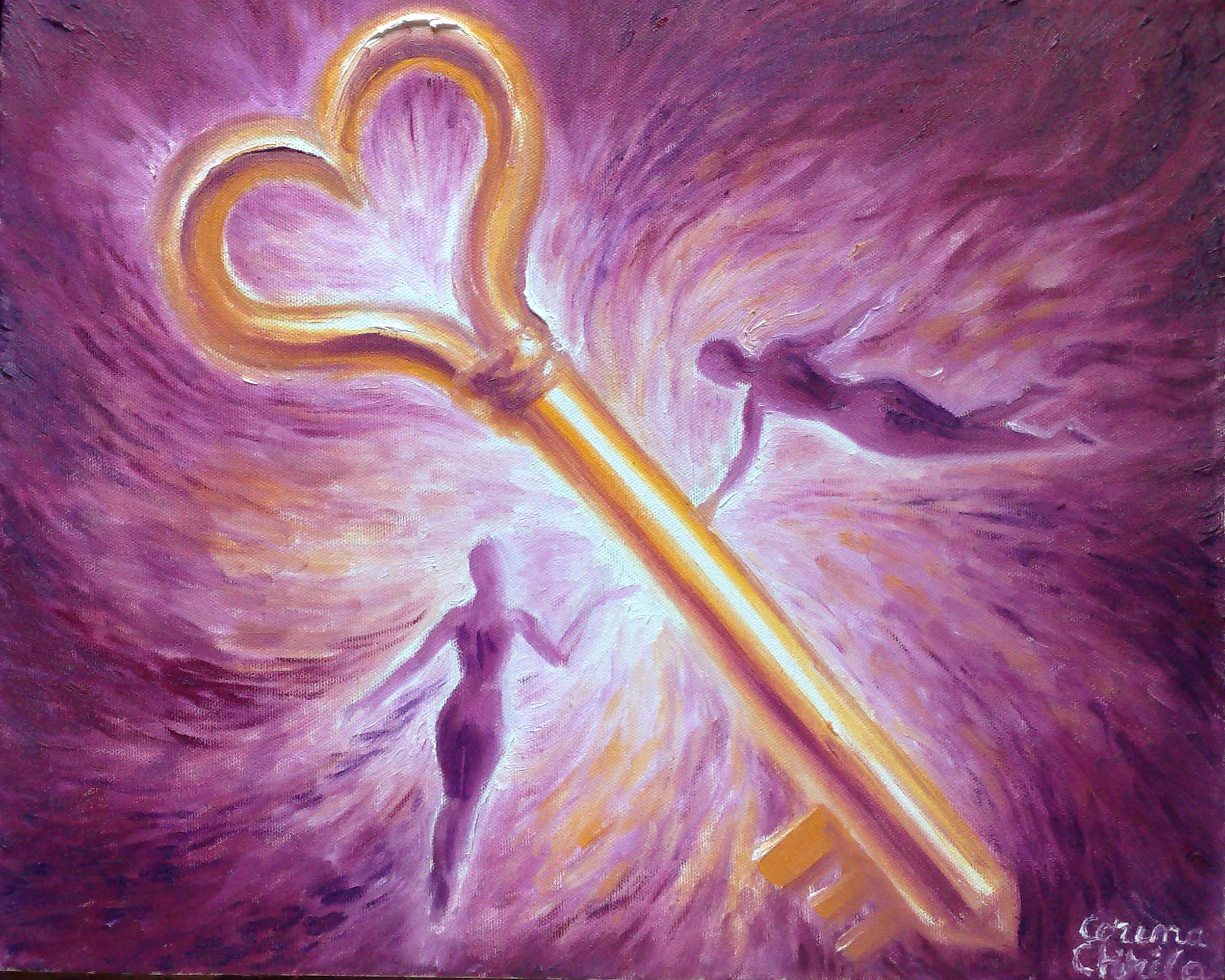 cheia-iubirii-pictura-ulei-pe-panza-the-key-of-love-oil-on-canvas-painting